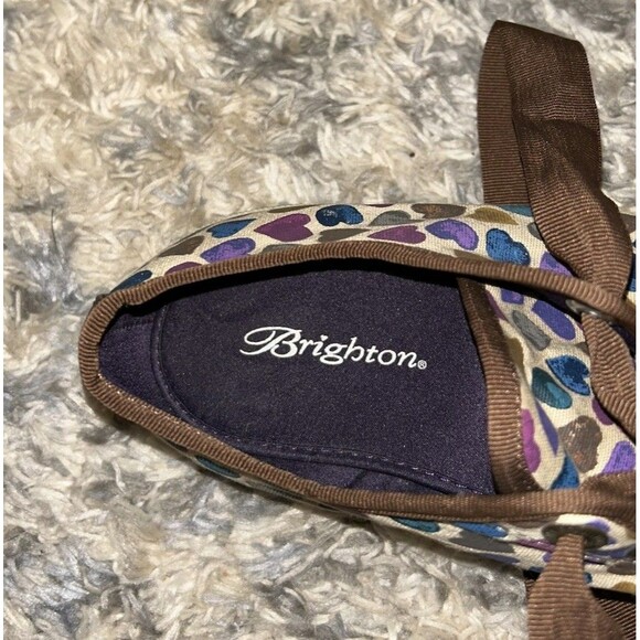 Brighton Cream Lovey‎ Hearts Metallic Sneaker Athletic 7B - Picture 8 of 9